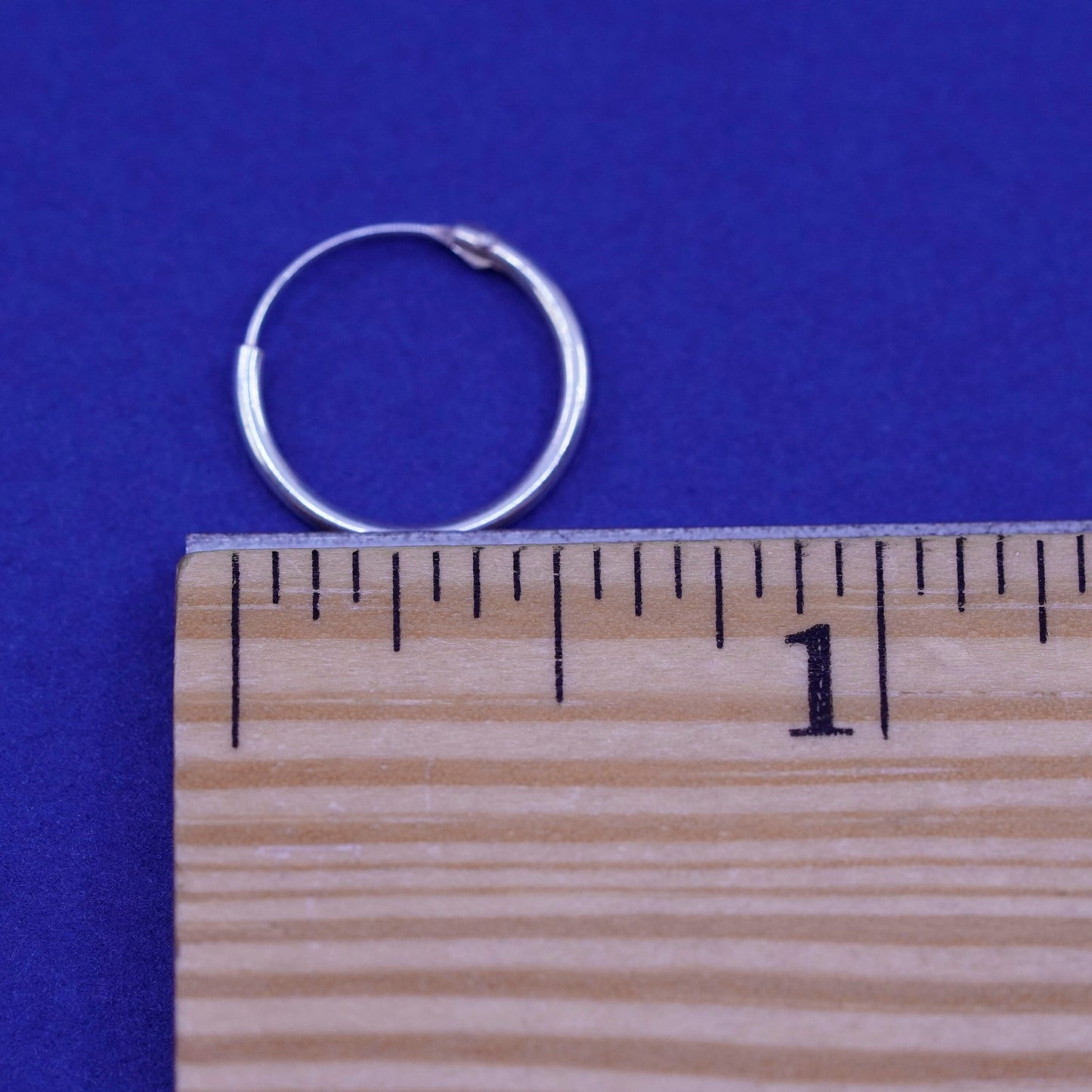 0.5”, vintage Sterling silver handmade hoop earrings, fine 925 huggie