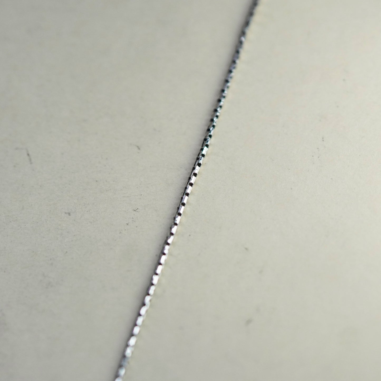 20”, 1mm, Vintage Italian sterling 925 silver box chain, necklace