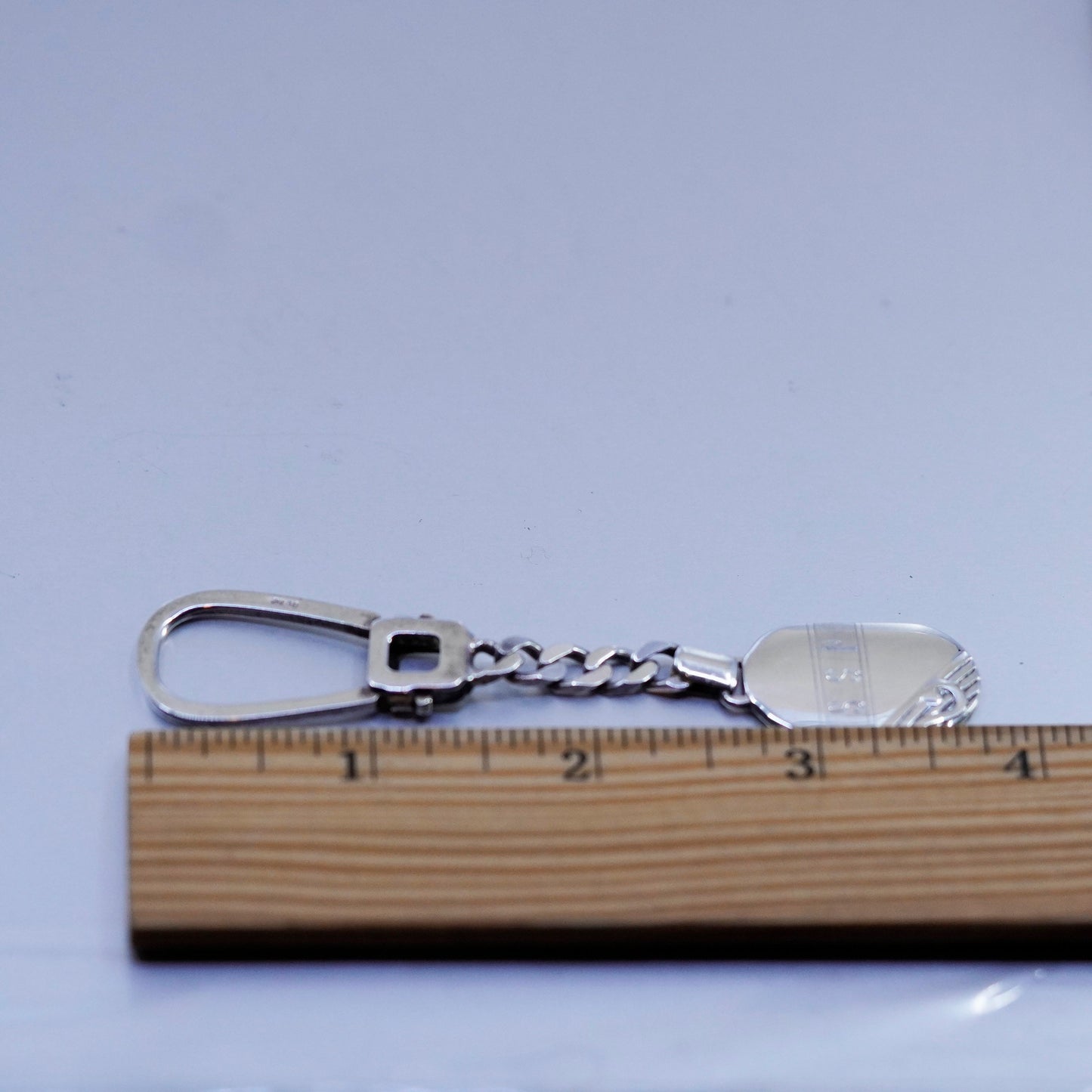 Vintage Sterling 925 silver handmade keychain with tag monogram initial “SSP”