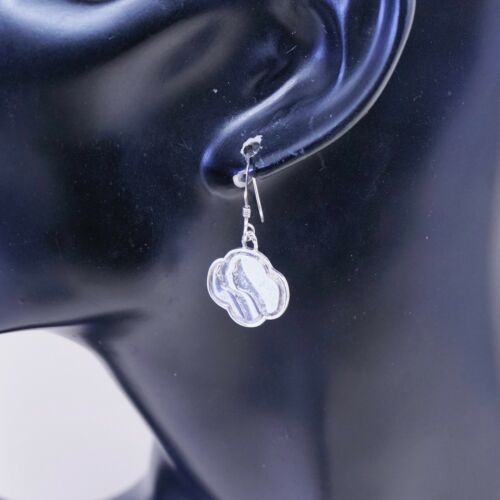 vtg Native American sterling silver handmade earrings 925 Girl Figurehead