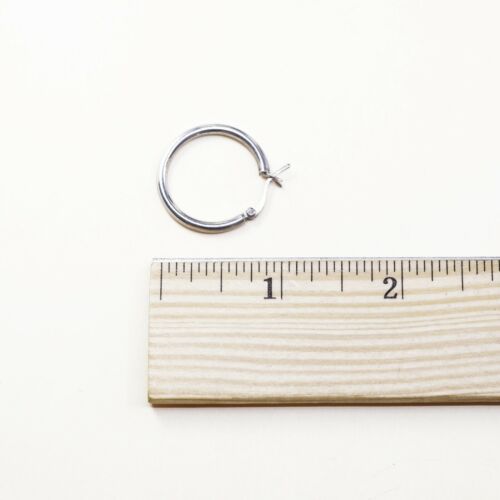 1”, Italy 925 Sterling Silver Hoop Pierced Earrings, 925 silver huggie