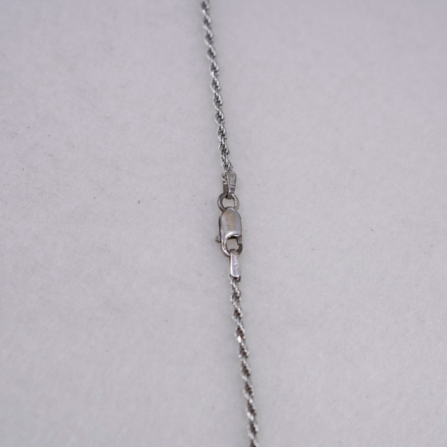 20” 2mm, vintage Sterling 925 silver rope chain necklace