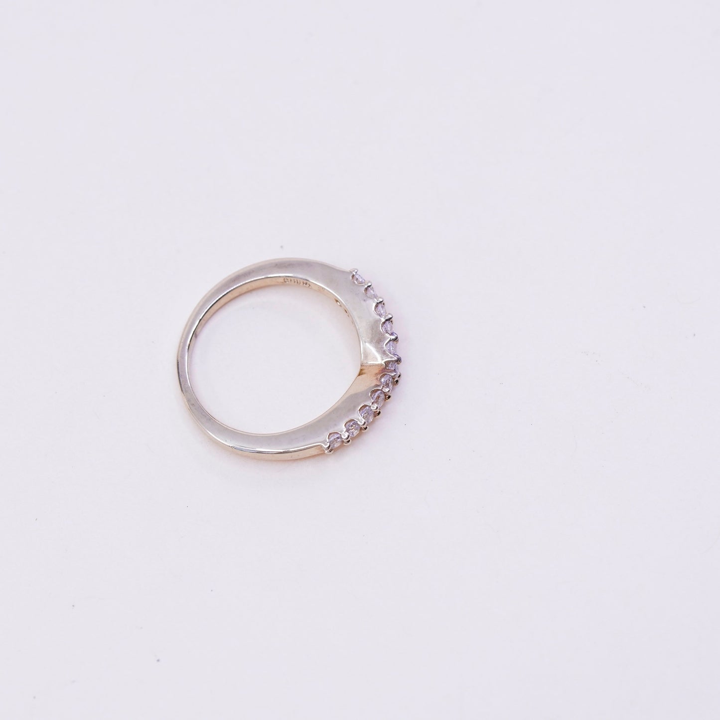 Size 5, vermeil rose gold over Sterling silver ring, 925 band cluster Cz