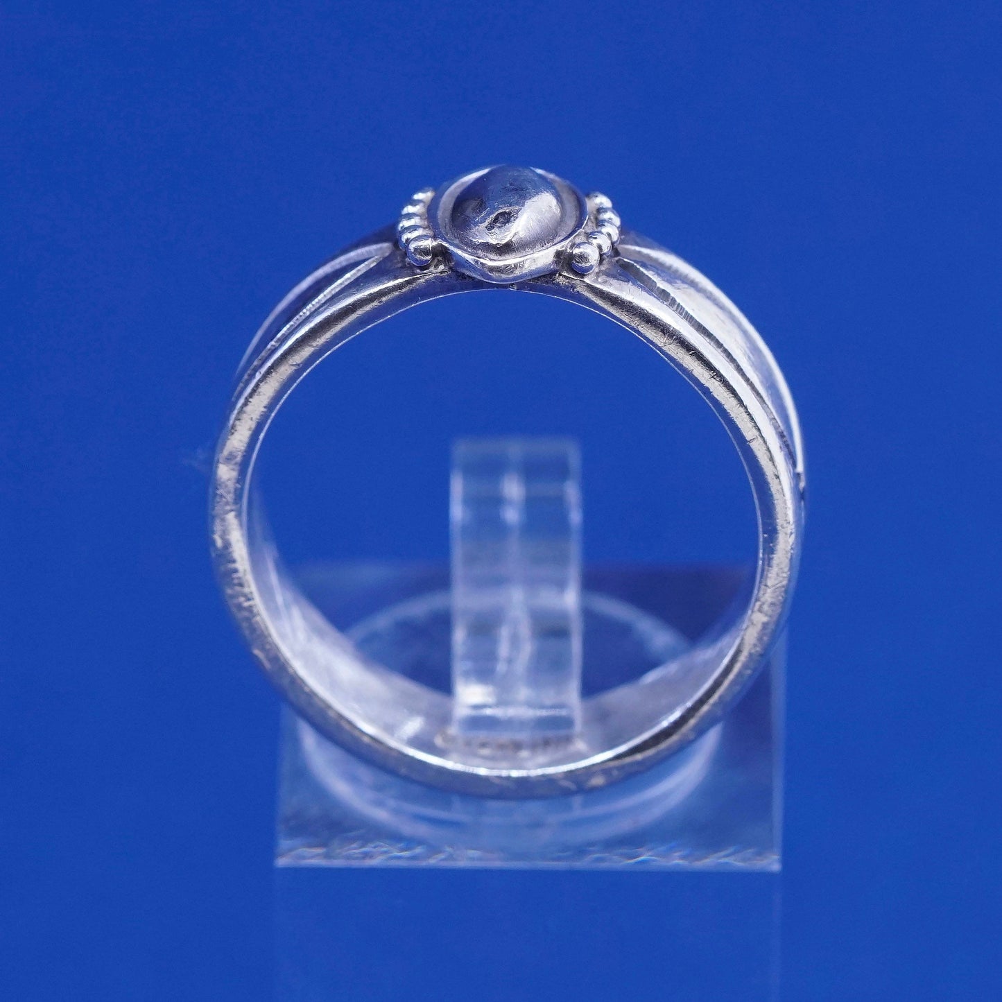 Size 9.25, vtg Sandrick Ahowenew Sterling silver handmade ring, hopi 925 band