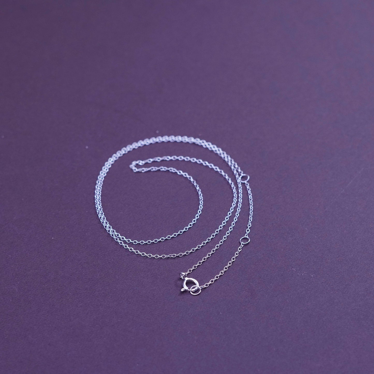16+2”, 1mm, vintage Sterling silver necklace, 925 circle chain