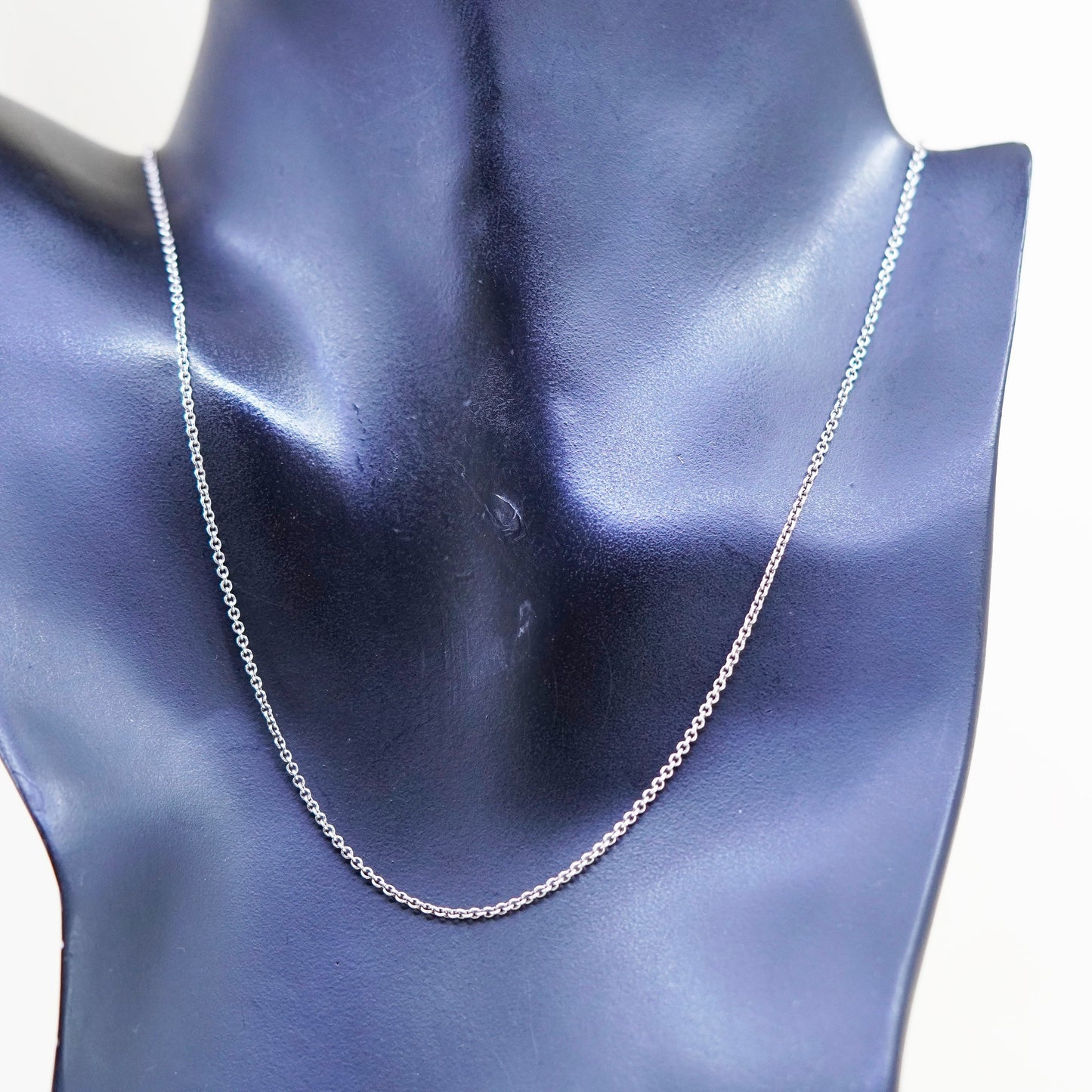 18”, 1mm, Vintage sterling silver circle chain, 925 necklace