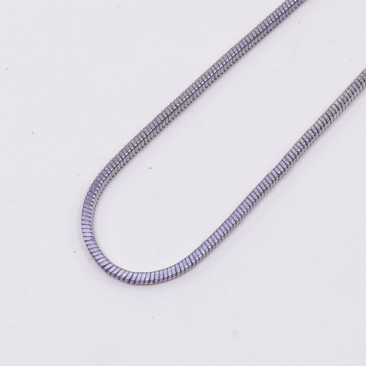 20”, 1mm, Vintage sterling silver square snake chain, 925 chain