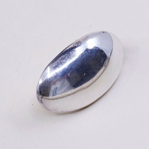 Vintage Simple Sterling 925 Silver Handmade High Polished Mexico Earrings