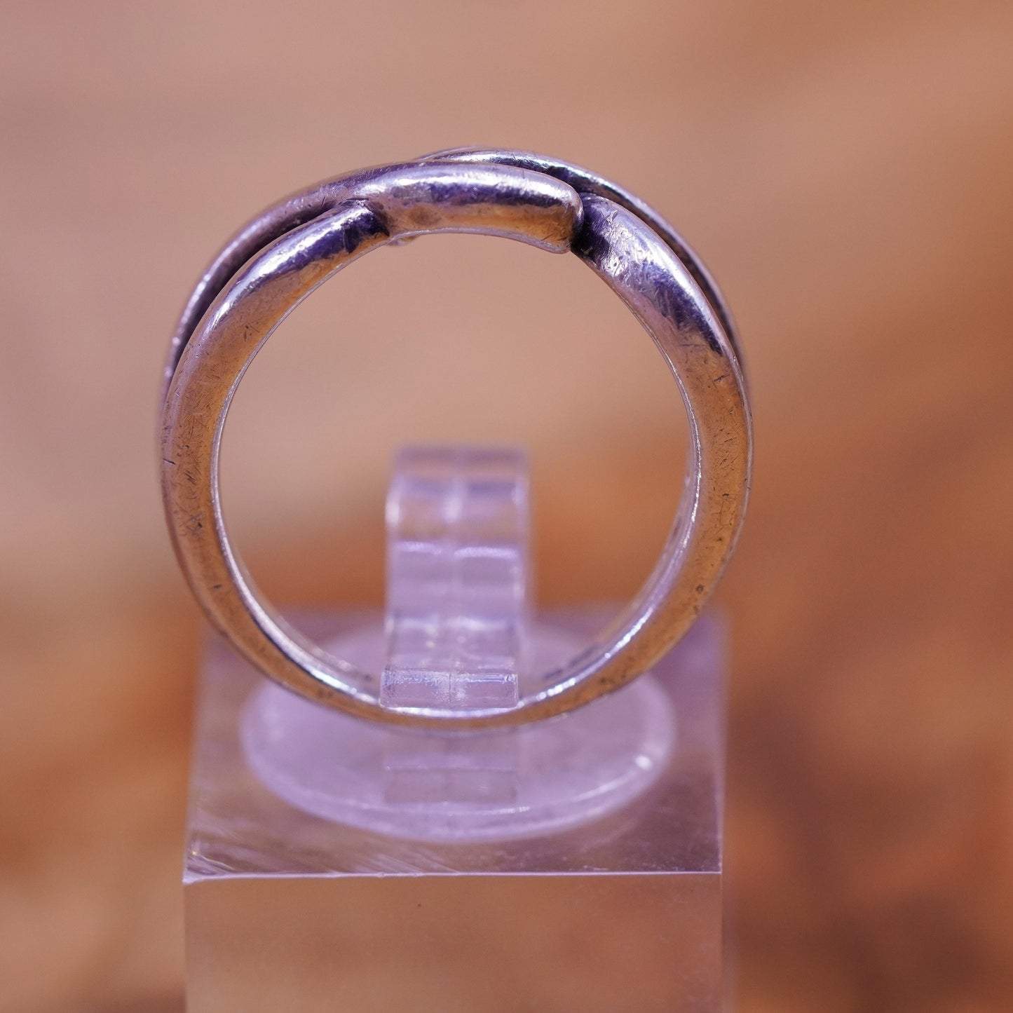 Size 6, vintage TMA Sterling silver handmade ring, Modern 925 wavy band