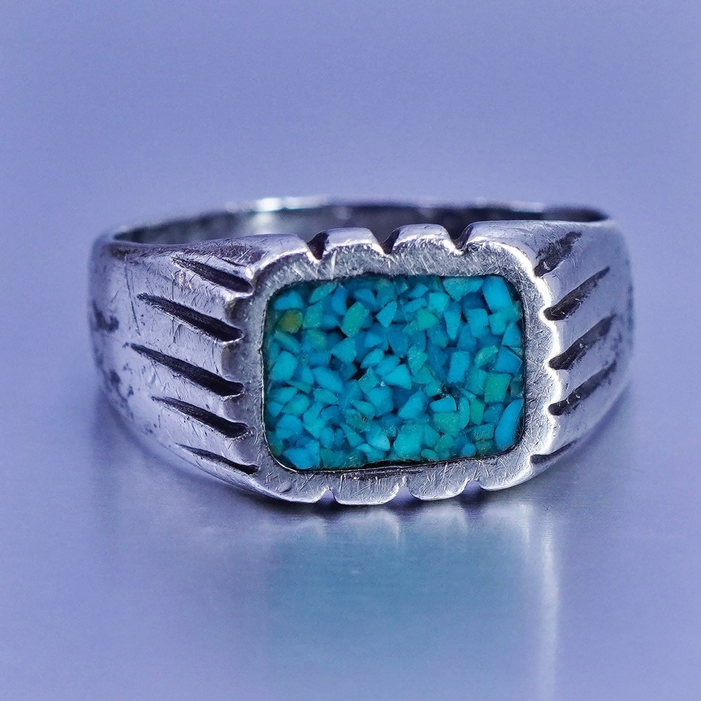 Size 11, Native American navajo Sterling 925 silver handmade ring turquoise