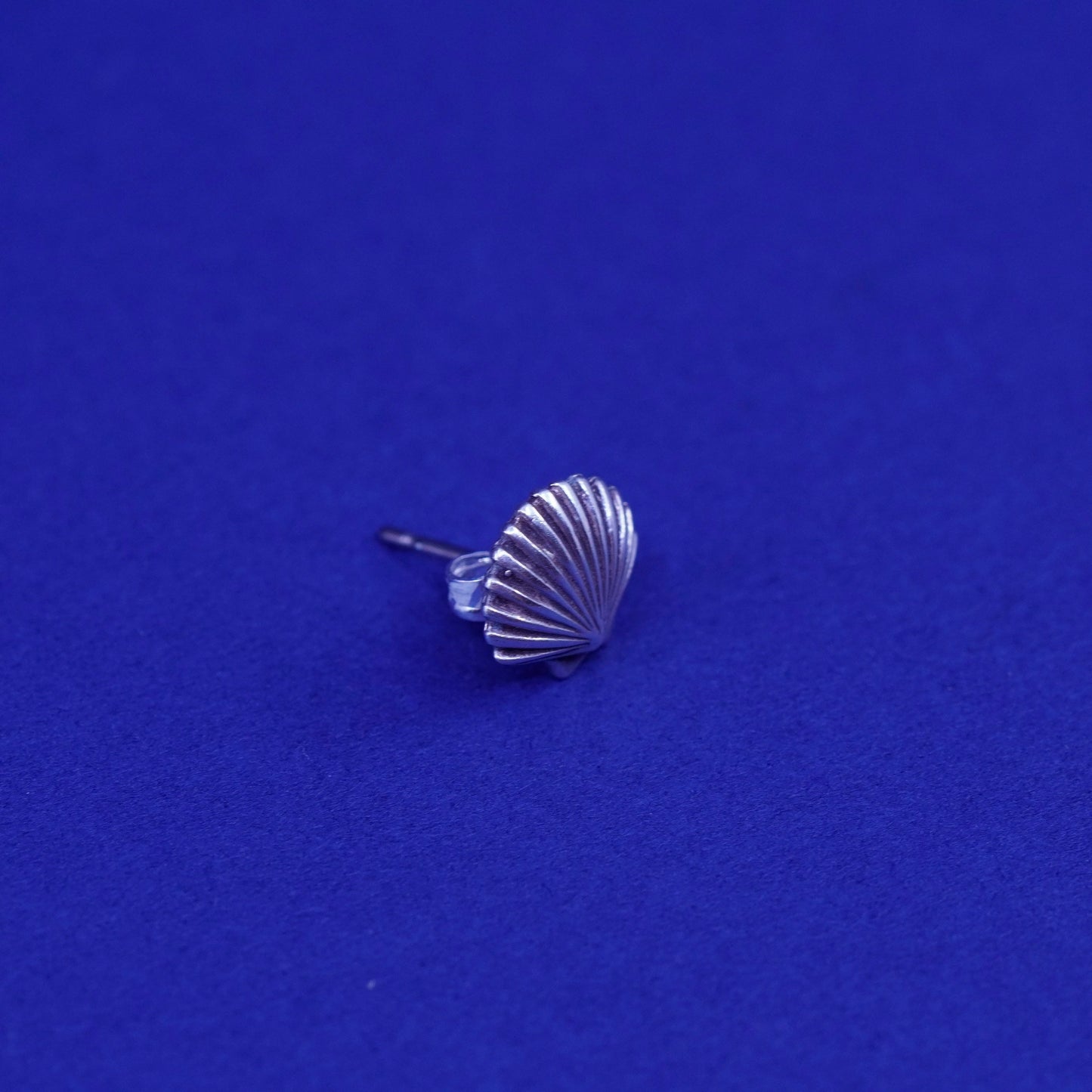 Vintage sterling silver handmade earrings, 925 shell studs