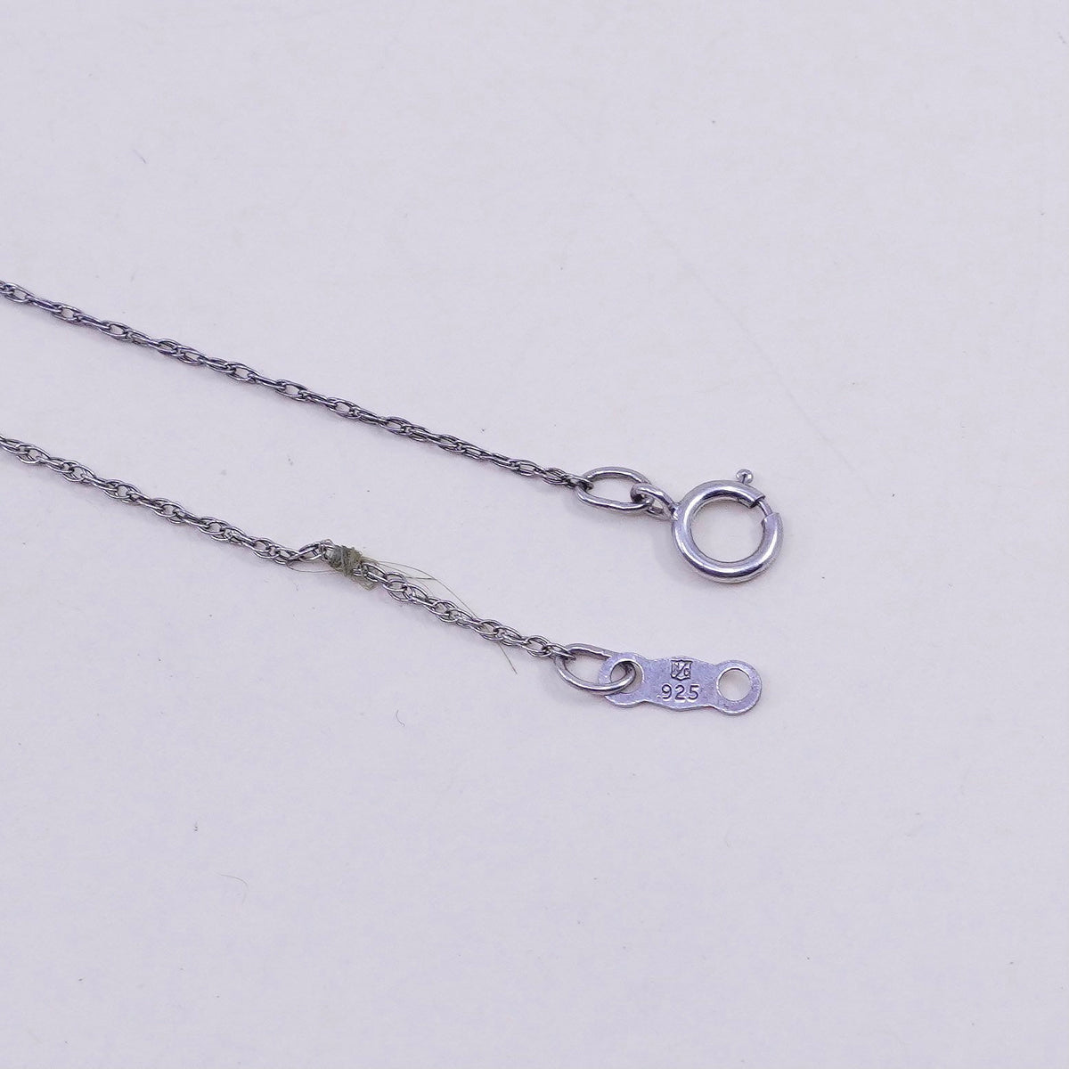 20” 1mm, vintage sterling silver necklace, 925 Singapore rope chain