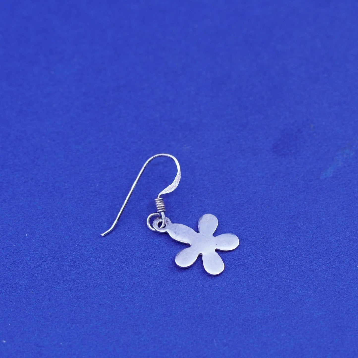 Vintage Sterling silver handmade earrings, 925 flower drops