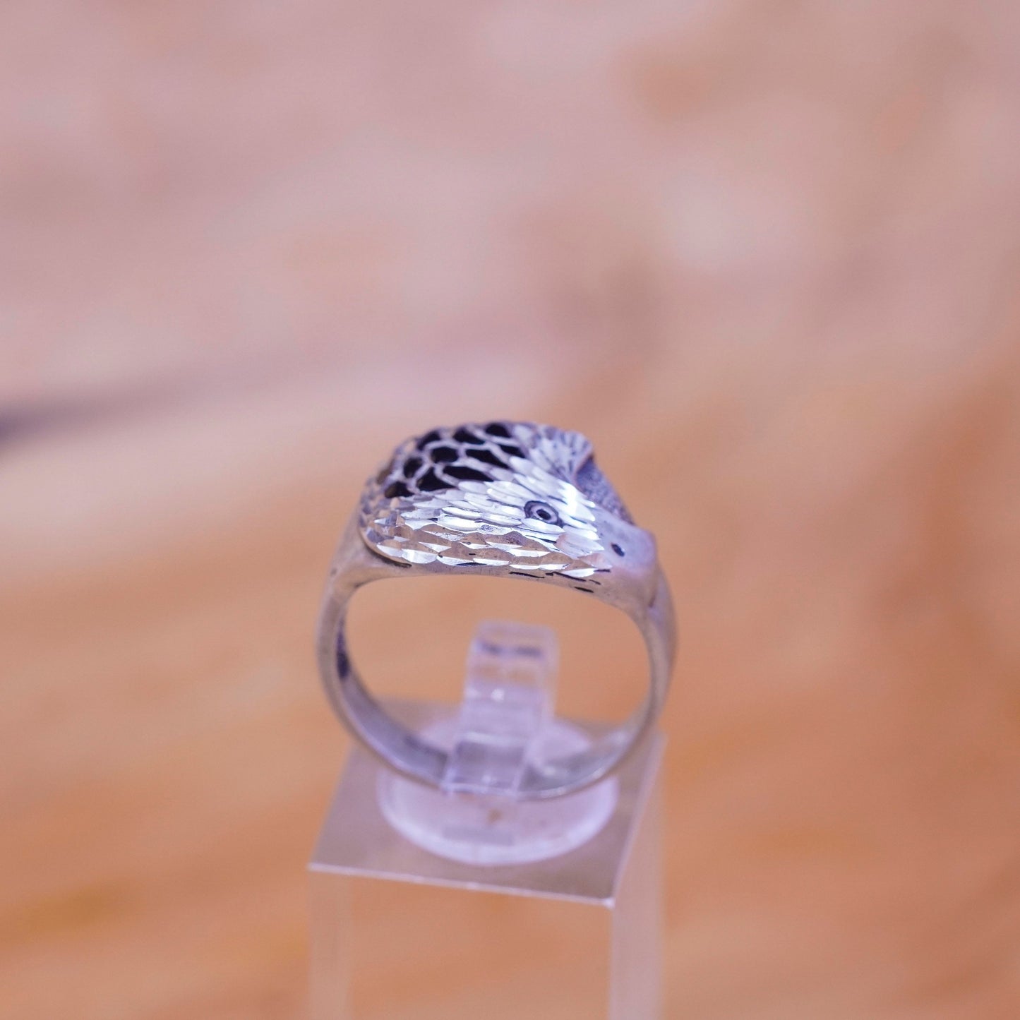 sz 10.25, vintage Wheeler jewelry Sterling silver handmade ring, 925 eagle band