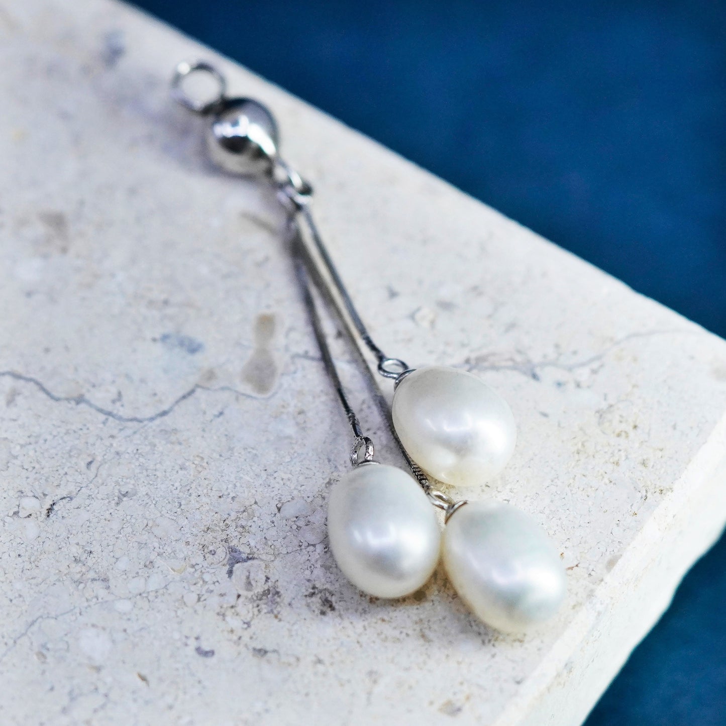 Vintage Sterling 925 silver handmade pendant with Pearls
