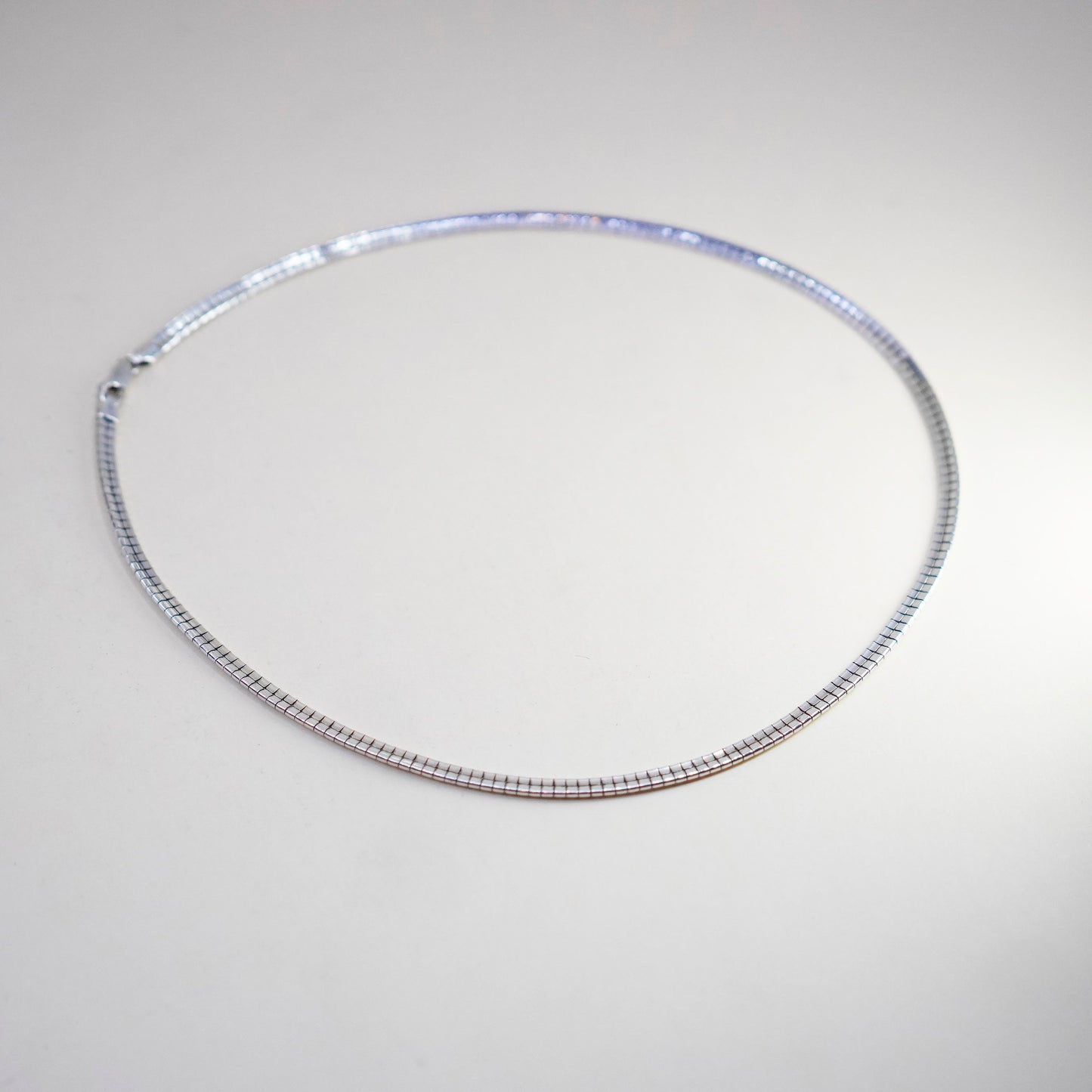 18”, 4mm, Vintage Italy sterling silver omega chain, bold 925 necklace