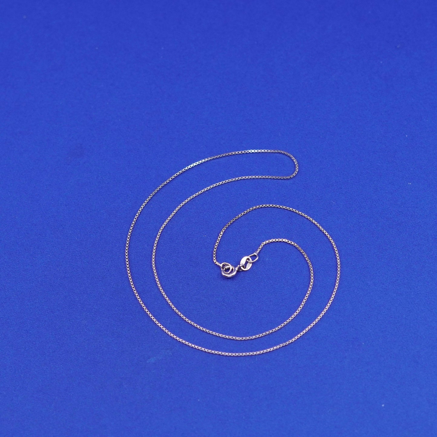 18”, 1mm, vintage Sterling silver necklace, vermeil gold over 925 box chain