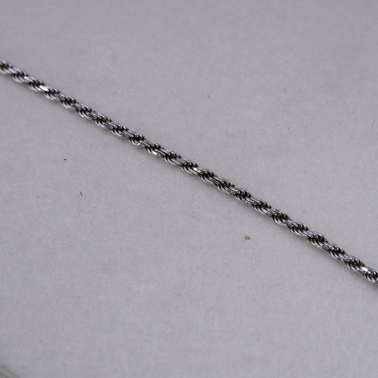 20” 3mm, vintage Sterling 925 silver bold rope chain necklace