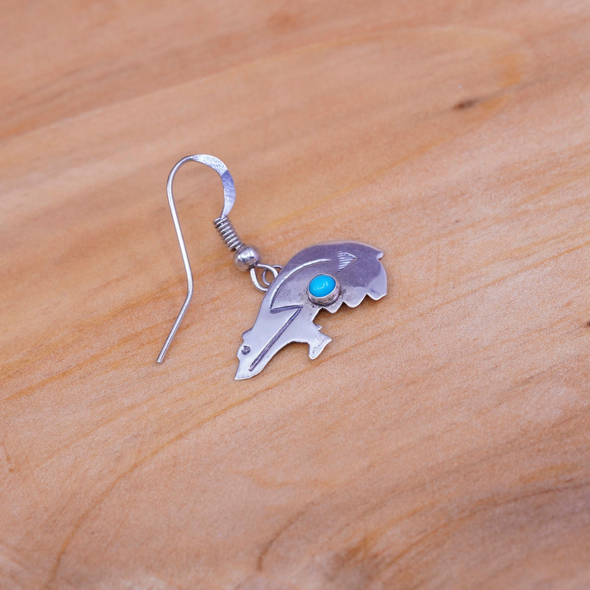 Native American Southwestern 925 Sterling silver bear earrings with turquoise