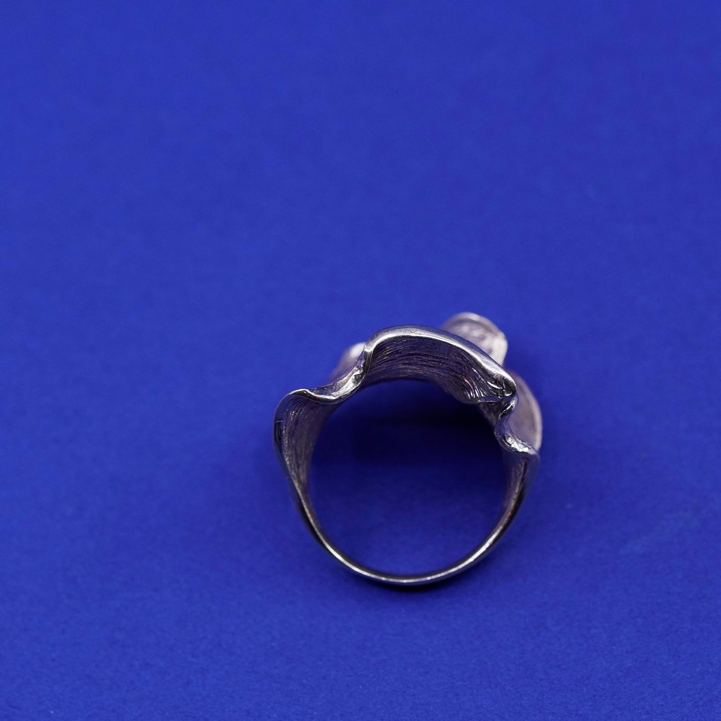 Size 9, vintage Dyadema Italy vermeil gold filled sterling 925 silver leaf ring