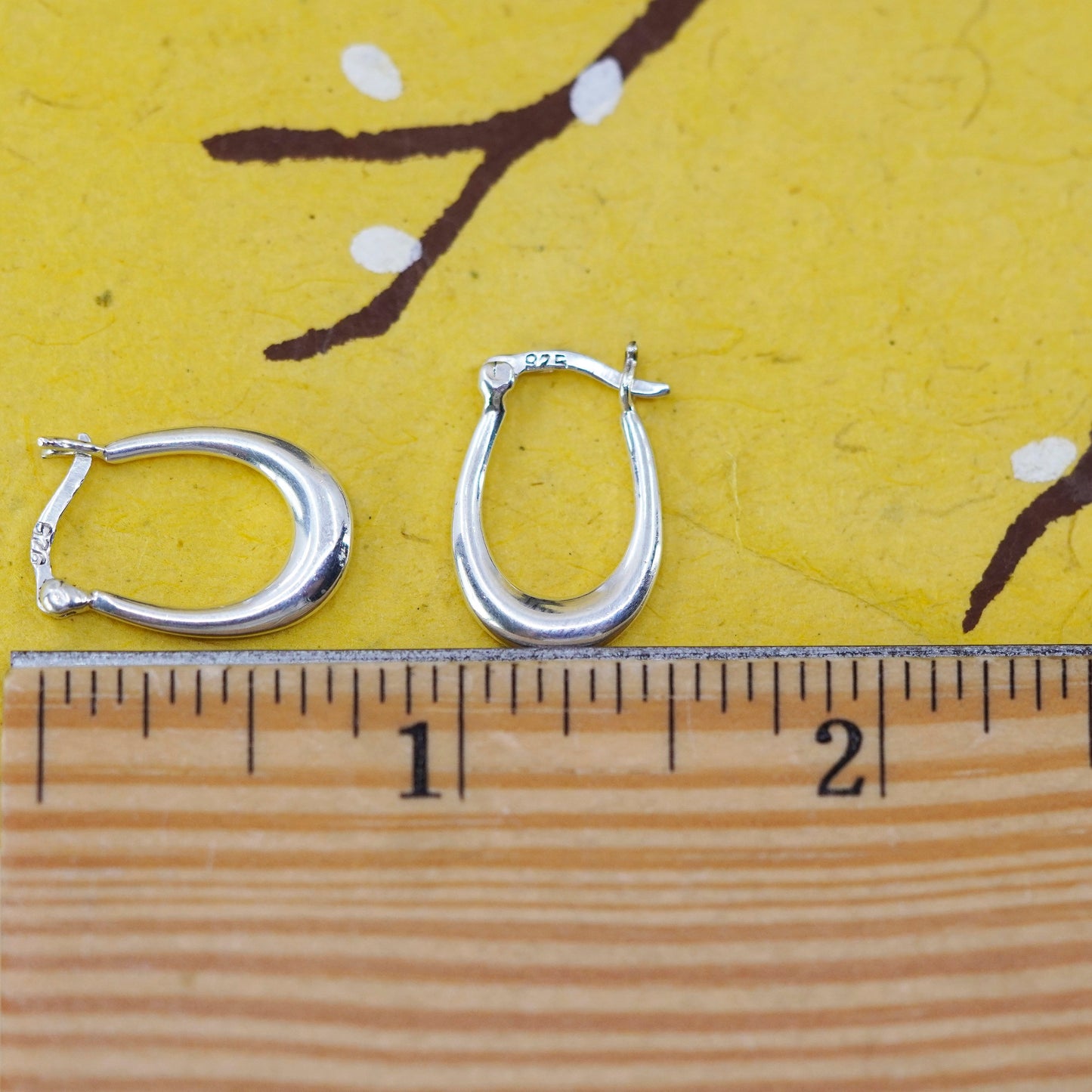 0.75”, vintage Sterling silver handmade earrings, 925 hoops