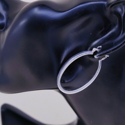 1.5”, Vtg Sterling Silver Hoops, Italy 925 silver, elegant earrings, Huggie