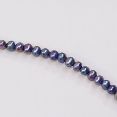 7”, Vtg 4-5mm Tahitian Pearl Bracelet W/ Sterling 925 Silver Clasp