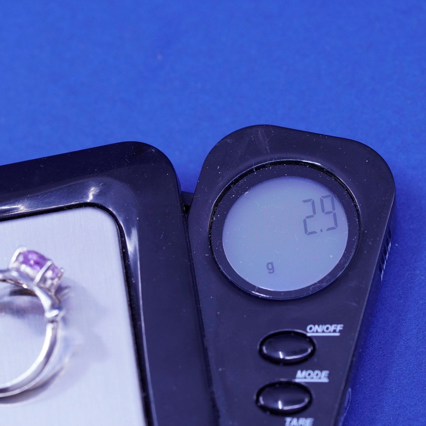 Size 5.75, vintage Brazil Sterling 925 silver handmade ring with amethyst