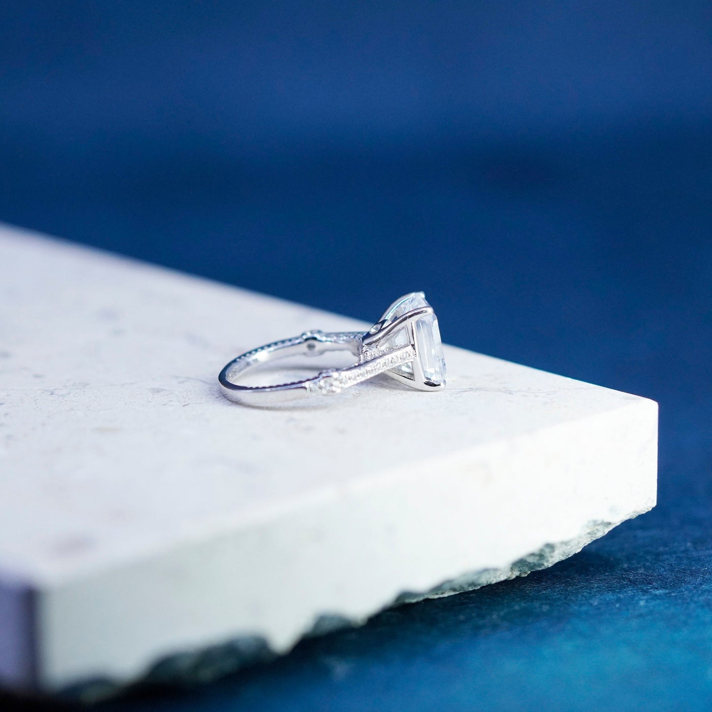 Size 6.25, vintage Sterling 925 silver engagement anniversary band ring with Cz