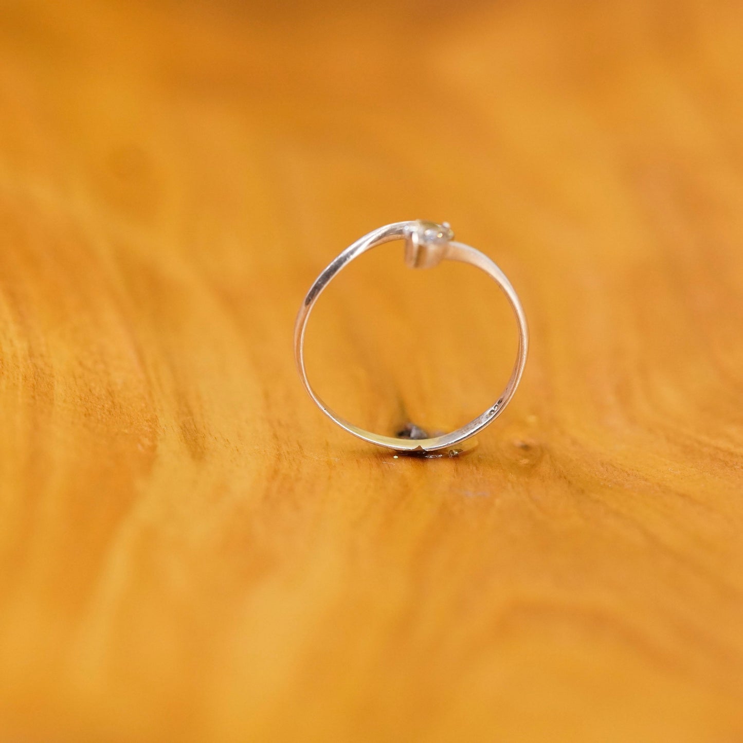 Size 8.75, vintage Sterling silver handmade ring, 925 engagement band with cz