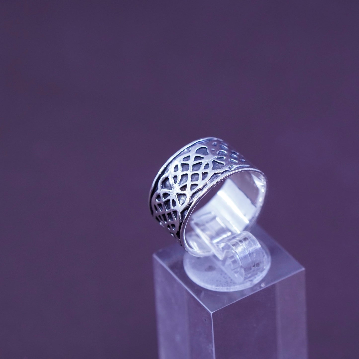 Size 6.25, vintage Sterling silver handmade ring, 925 band with woven braided