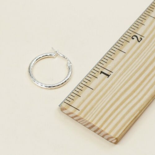 0.75” sterling silver 925 Huggie earrings Hoops, stamped 925
