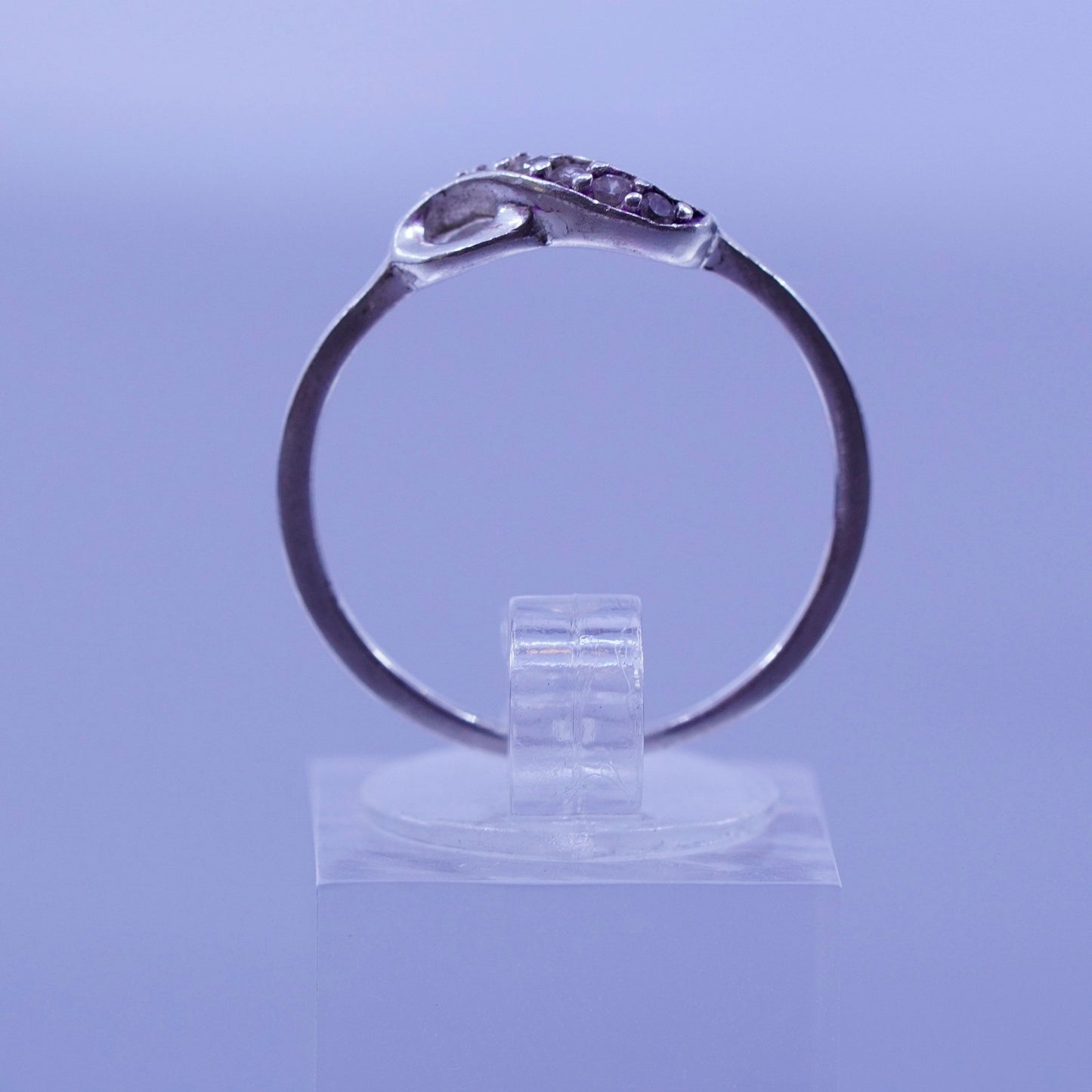 Size 9.25, Sterling 925 silver wedding ring, infinity endless loop diamond band
