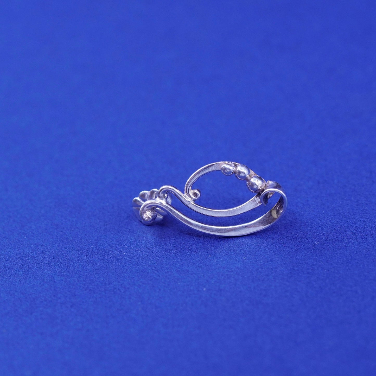 Vintage Sterling 925 silver handmade studs earrings with beads
