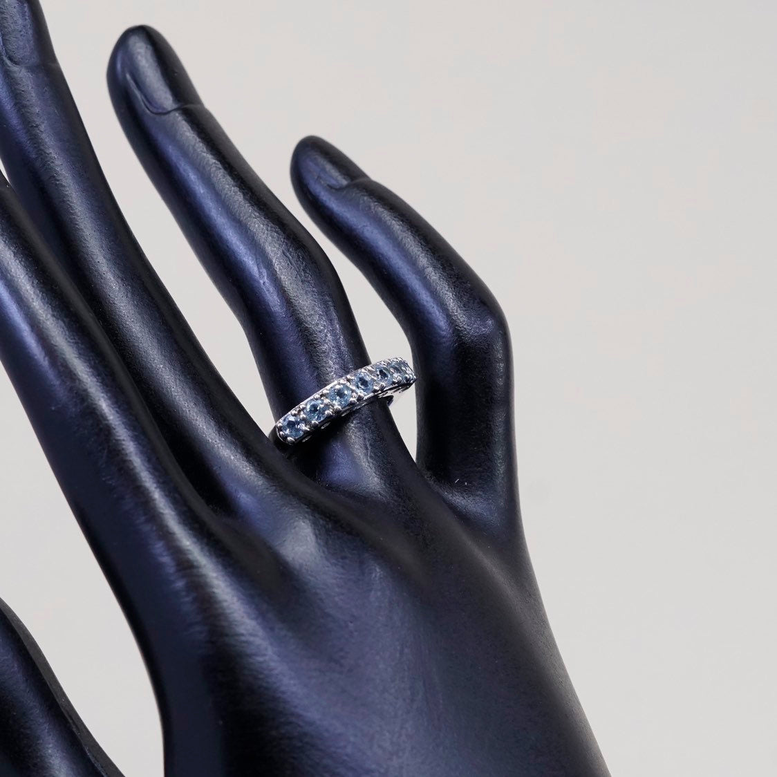 Size 6.25, vtg sterling silver ring, 925 w/ sapphire