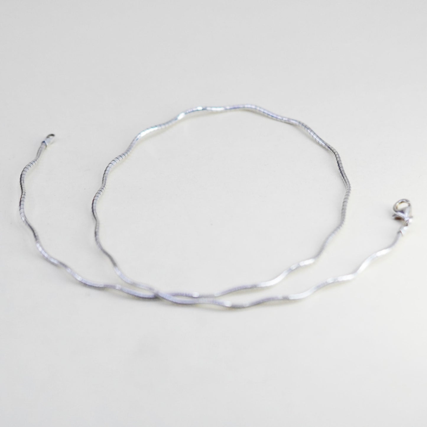 16”, Vintage sterling silver square twisted snake chain, Italy 925 necklace