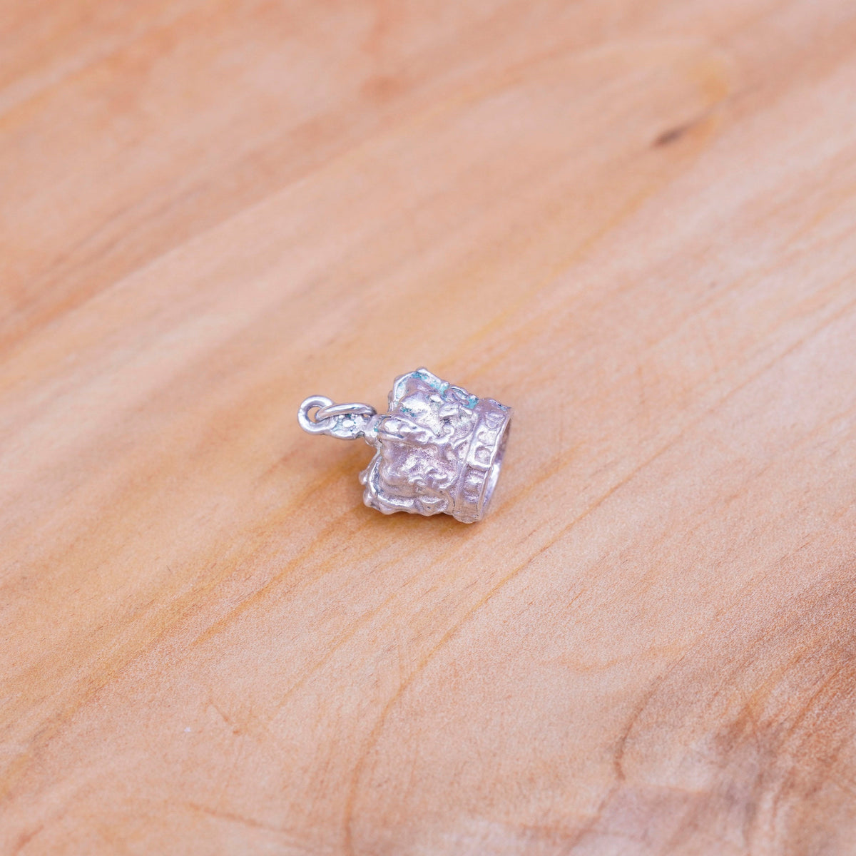 Vintage Sterling silver handmade pendant, 925 crown charm