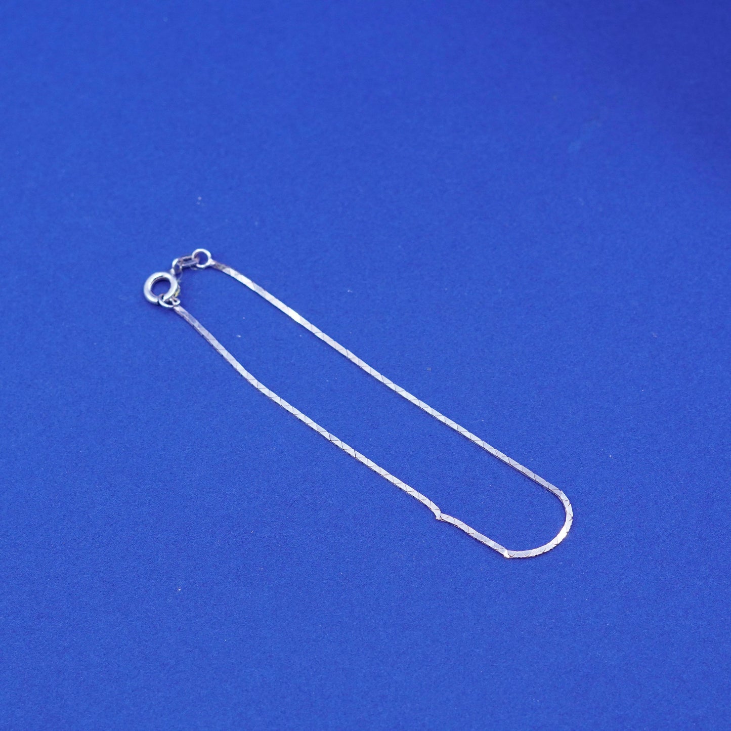 7”, 1mm, Sterling silver handmade bracelet, 925 snake chain