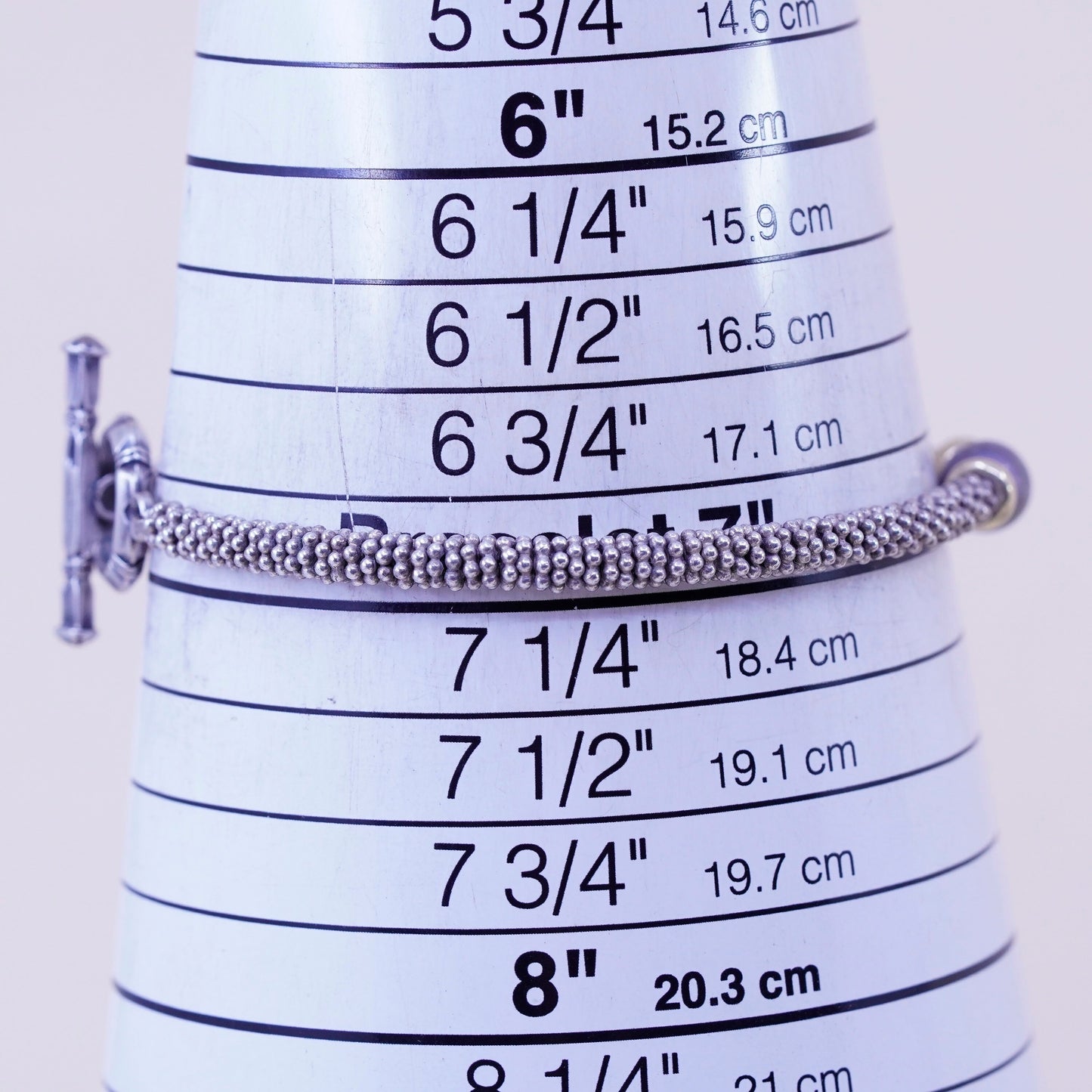 7”, Vintage handmade bracelet, 14K beads with 925 silver beads pearl