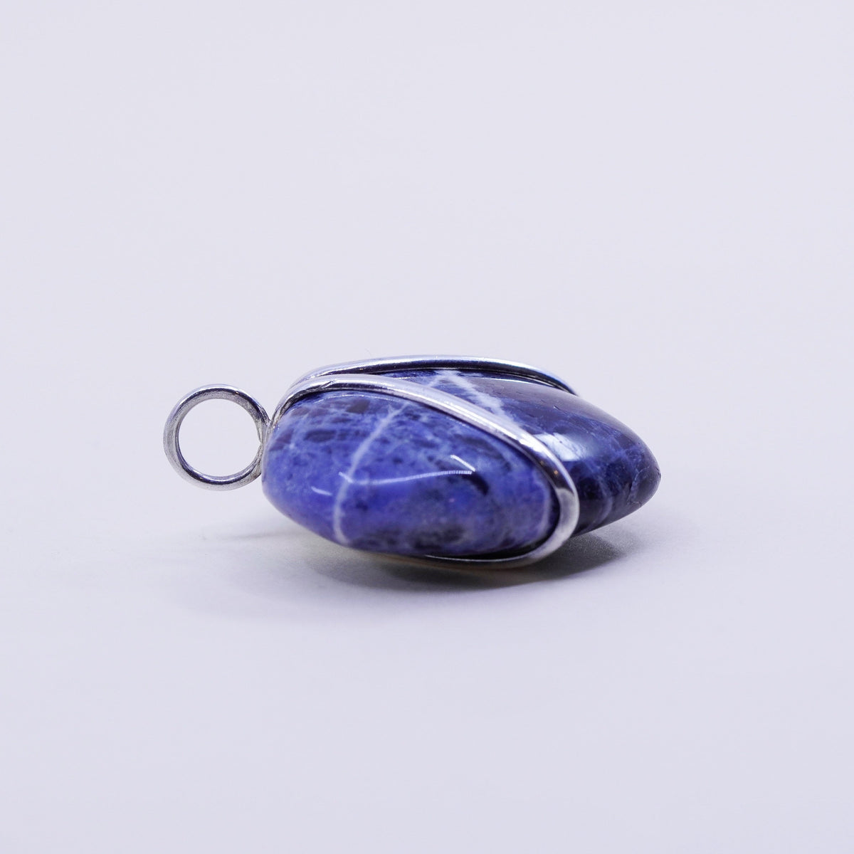 Vintage mexico handmade sterling silver 925 with heart azurite