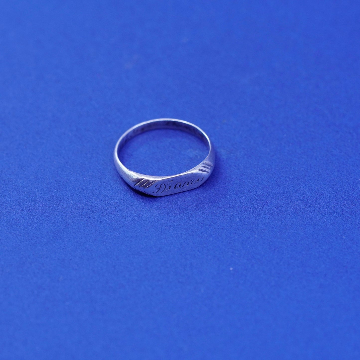 Size 6, vintage Sterling silver handmade band, 925 name “Diana” band