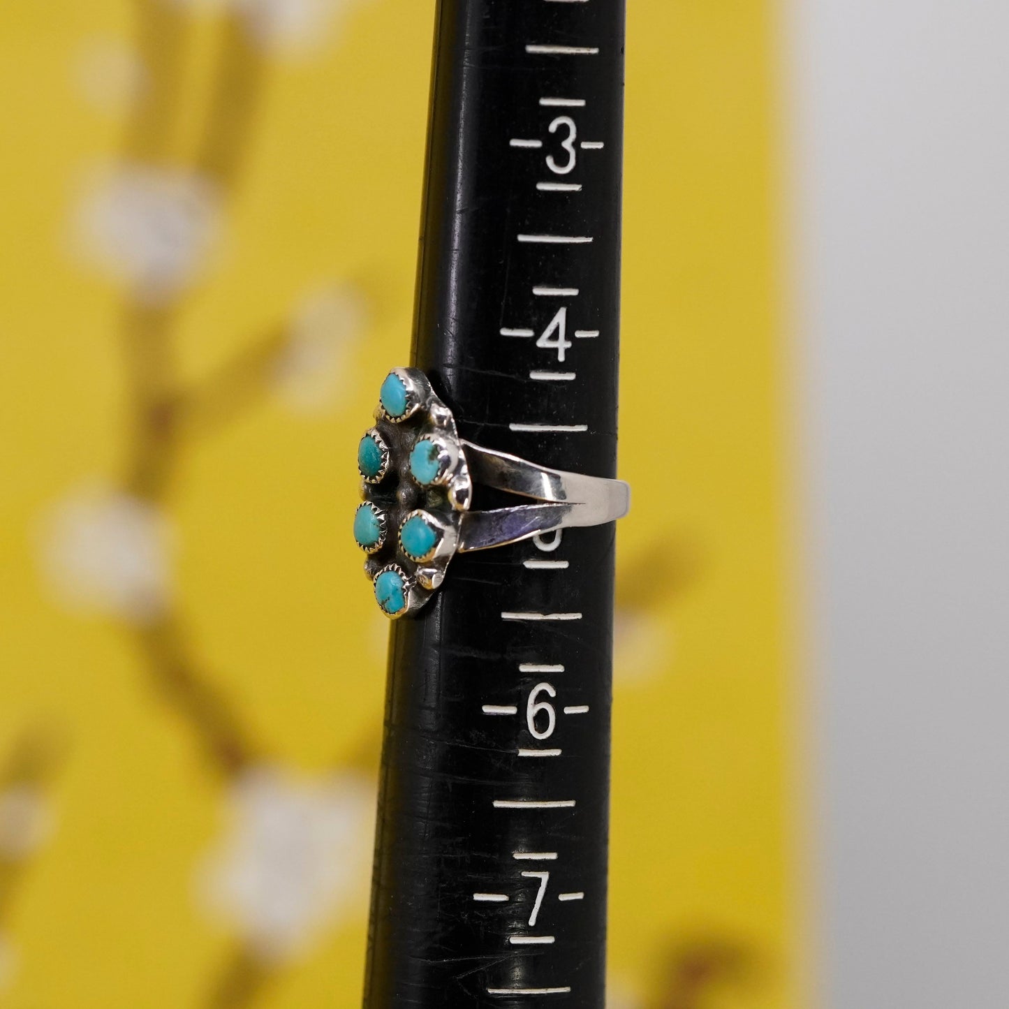 Size 5, vtg Native American Sterling 925 silver ring, navajo jewelry turquoise