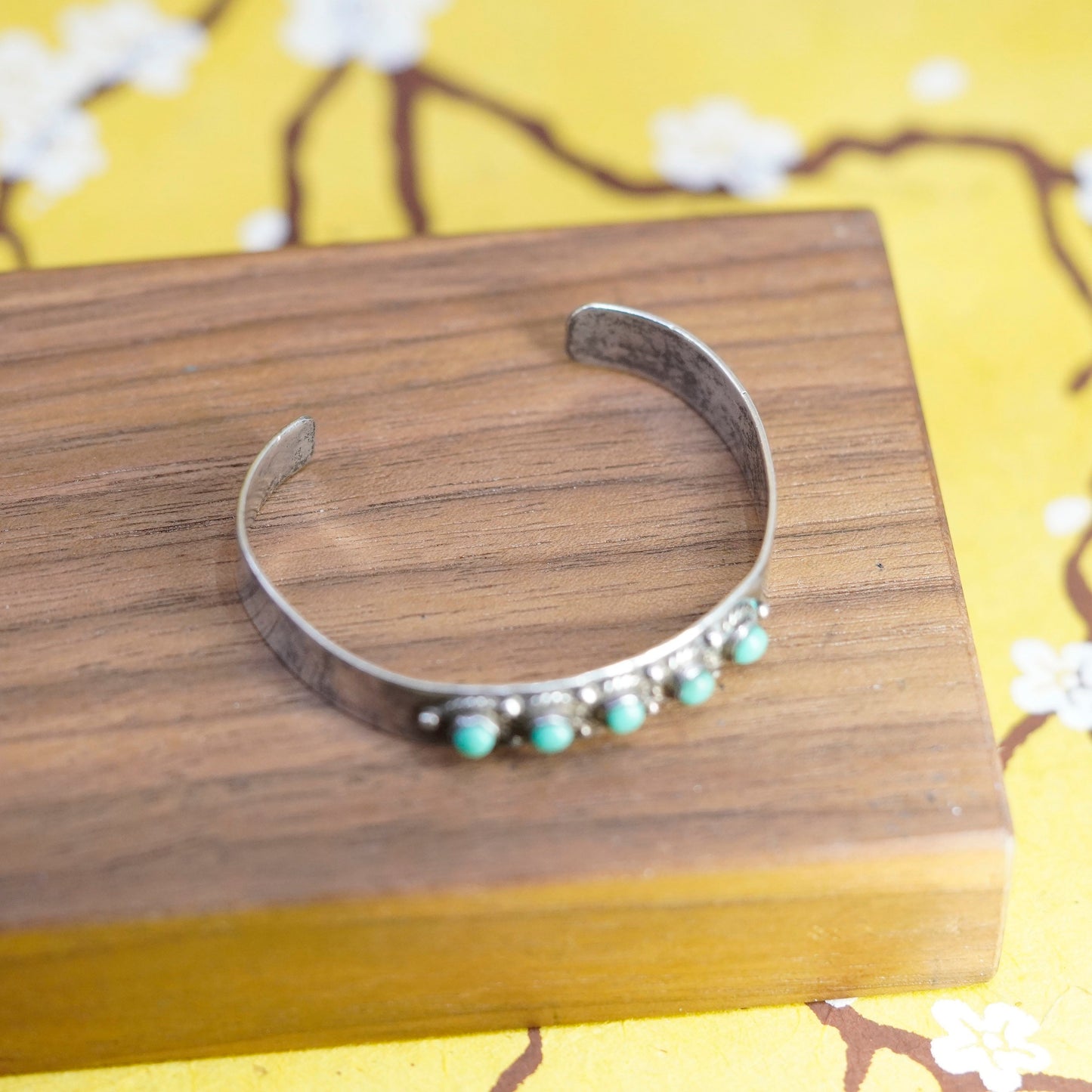 5”, Navajo Sterling silver bracelet, Native American, 925 cuff turquoise