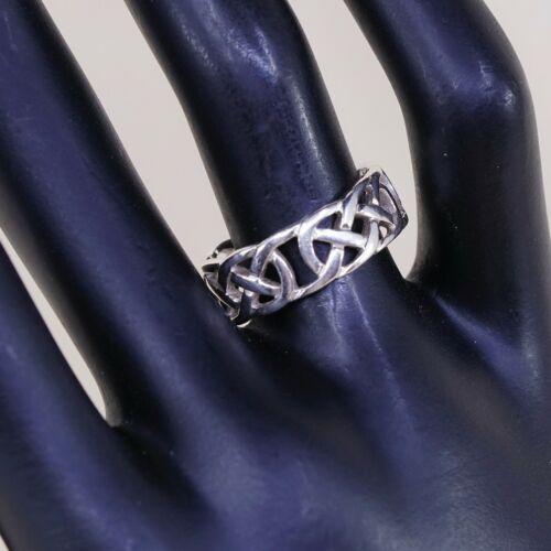 Size 7, Sterling solvar Silver Handmade Ring 925 Band W/ Filigree Woven Braid