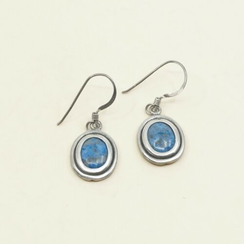 Amazing handmade Sterling Silver earrings, 925 Turquoise Dangles