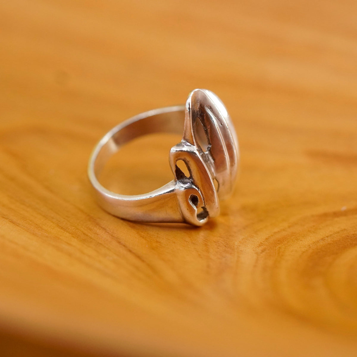 Size 6.25, RM sterling silver handmade ring, 925 ribbed band, minimalist,