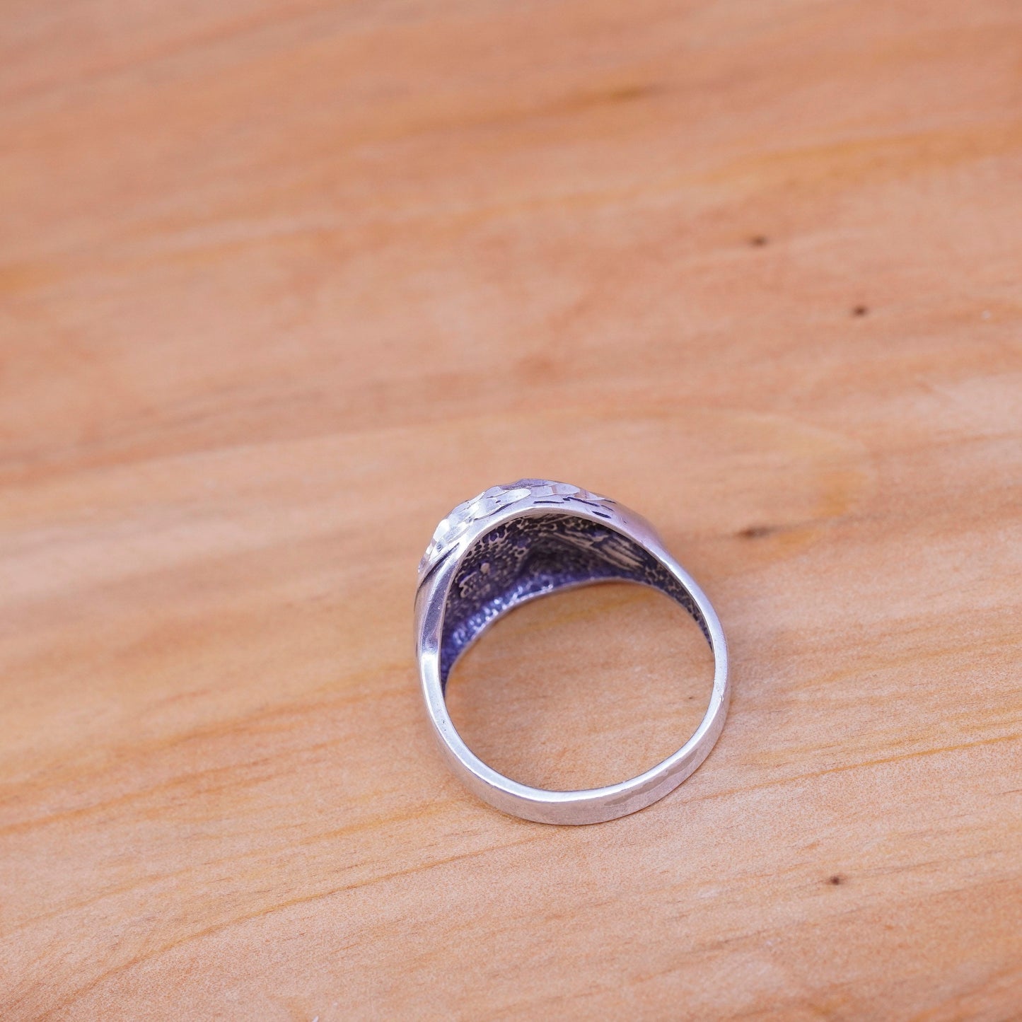 sz 10.25, vintage Wheeler jewelry Sterling silver handmade ring, 925 eagle band