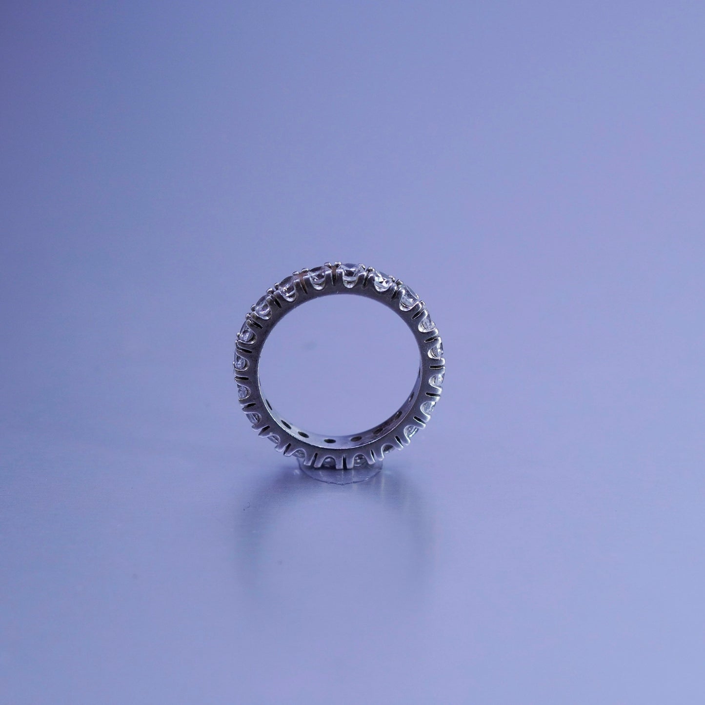 Size 5, vintage Sterling 925 silver wedding ring, Cz band
