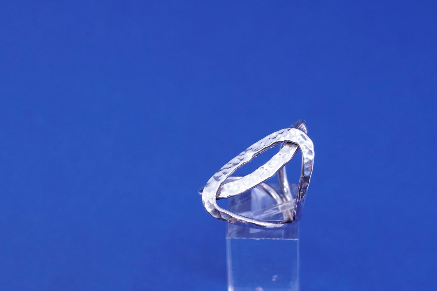 Size 6, vintage Sterling silver handmade wrapped ring, 925 silver hammered band