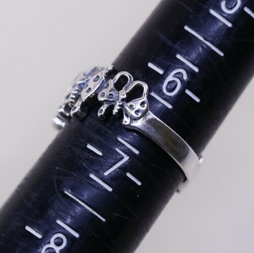 Size 6.5, Vtg Han Sterling Silver Handmade Ring, 925 Butterfly Band